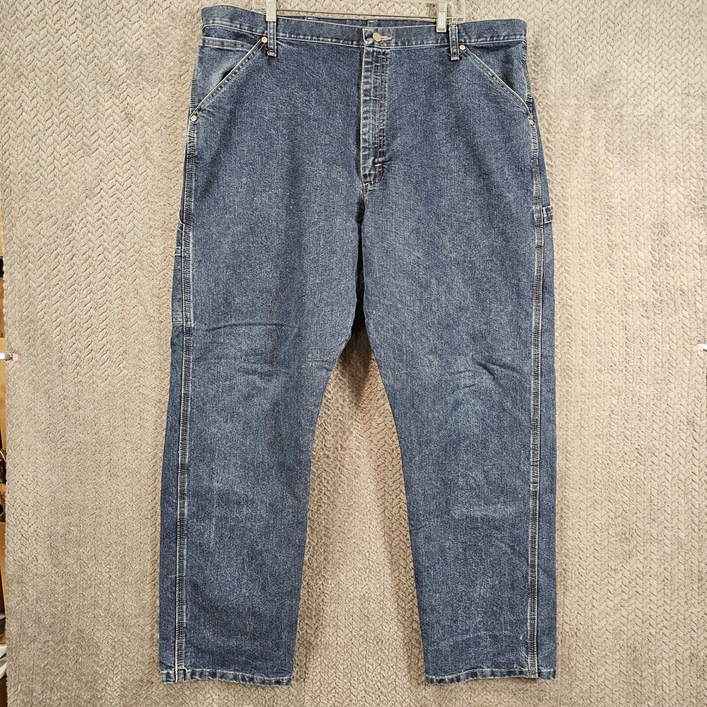 Wrangler Carpenter Jeans Mens 42x32 Blue Medium Wash Relaxed Straight 94LSWDV